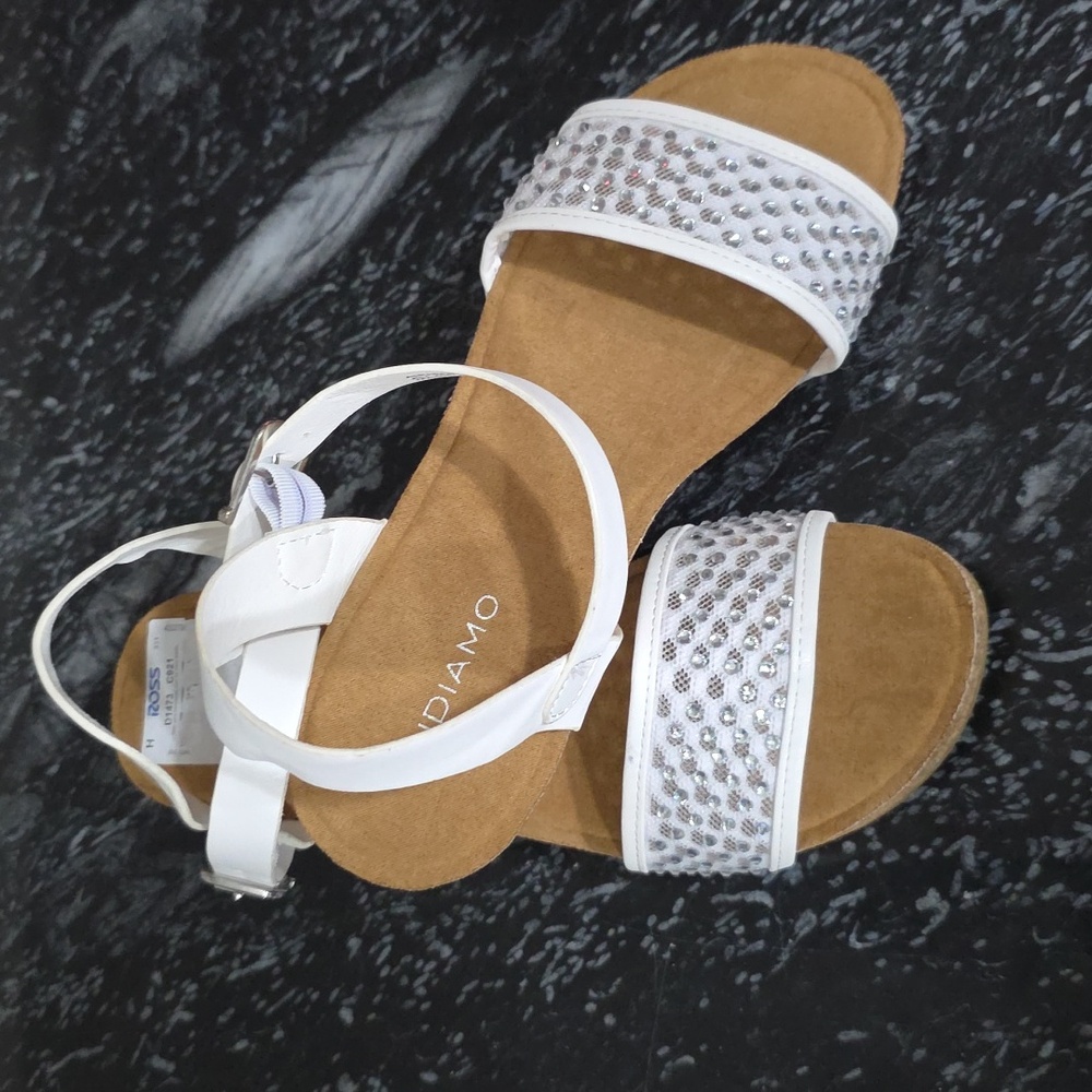 BRAND NEW ANDIAMO RHINESTONE STUDED EMBROIDERY EMBELLISHMENT WOMENS WEDGE